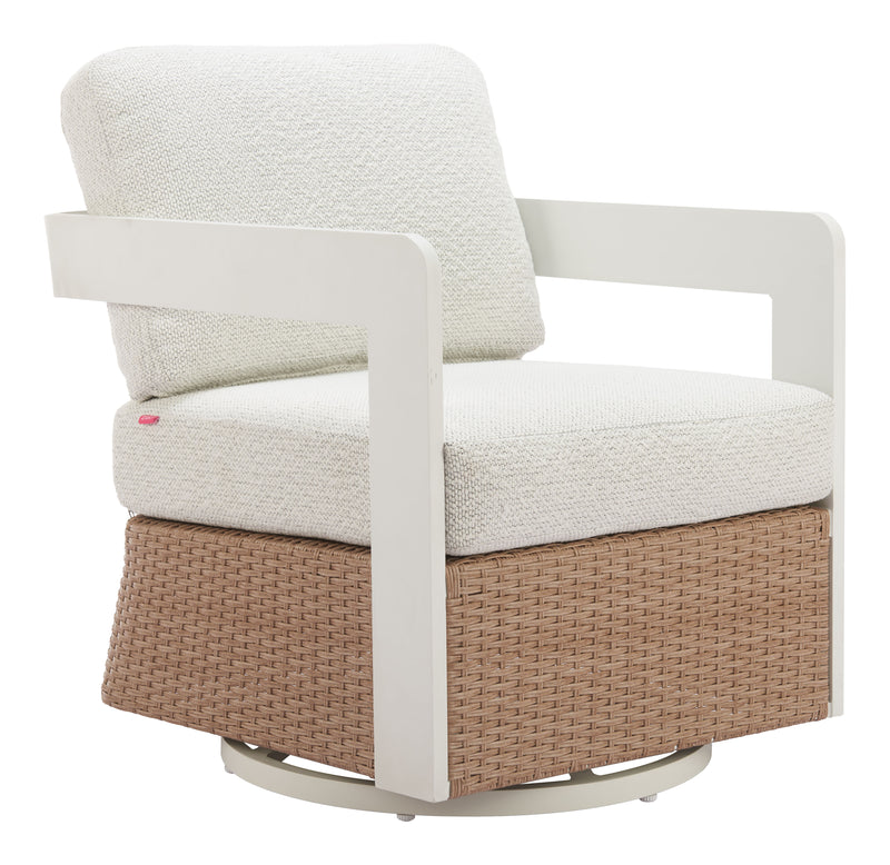 Gelo Swivel Chair White & Brown