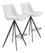 Aki Barstool (Set of 2) White & Walnut