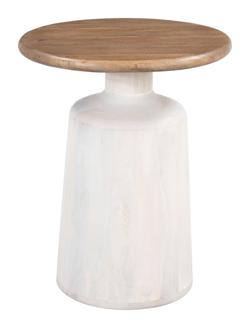 Goblet Side Table Brown & White