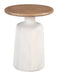 Goblet Side Table Brown & White