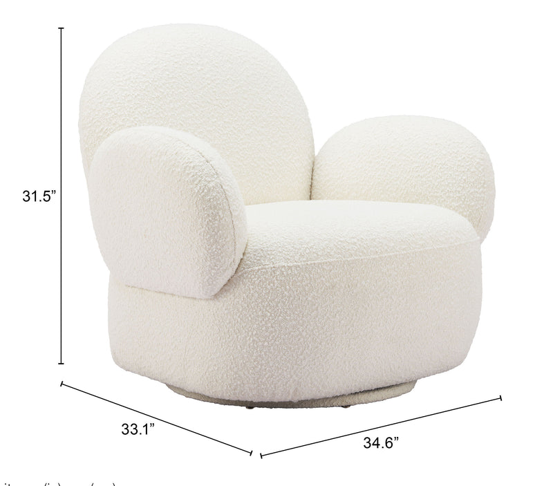Pilka Swivel Chair White