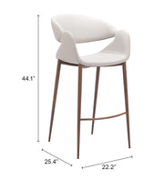 Limay Barstool Beige & Walnut