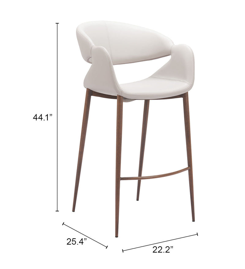 Limay Barstool Beige & Walnut