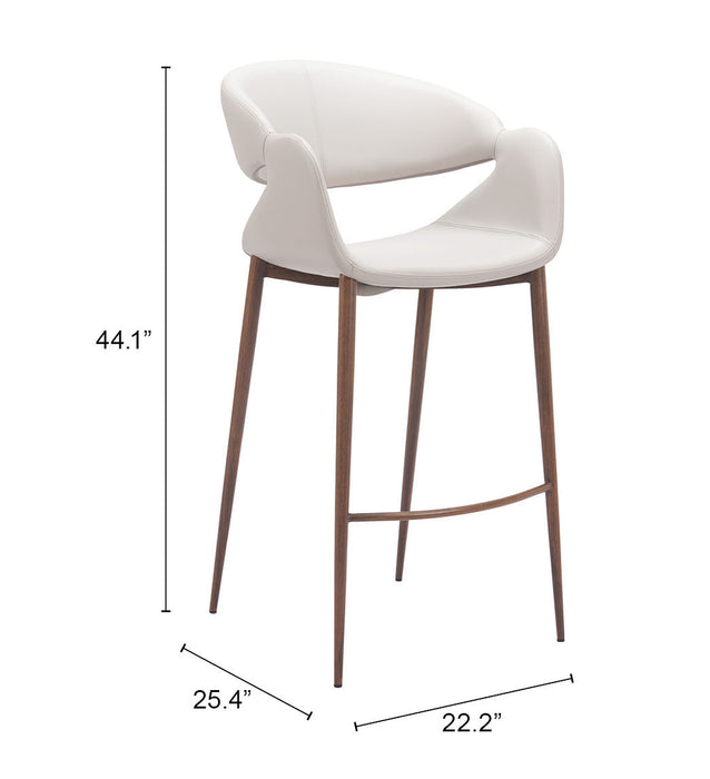 Limay Barstool Beige & Walnut