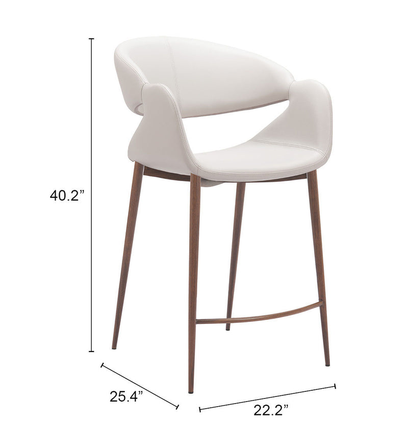 Limay Counter Stool Beige & Walnut