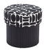 Boto Storage Ottoman Black & White