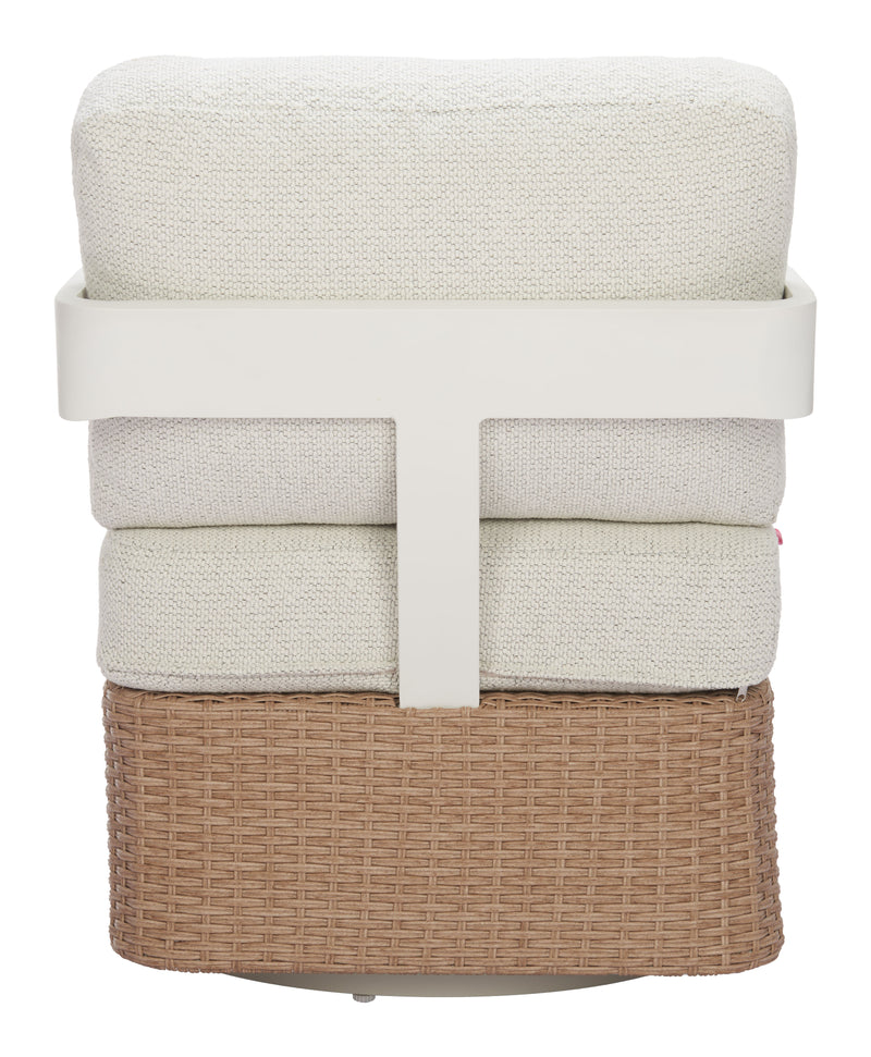 Gelo Swivel Chair White & Brown