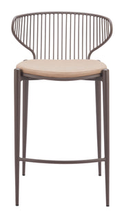 Silues Counter Stool (Set of 2) Taupe & Brown