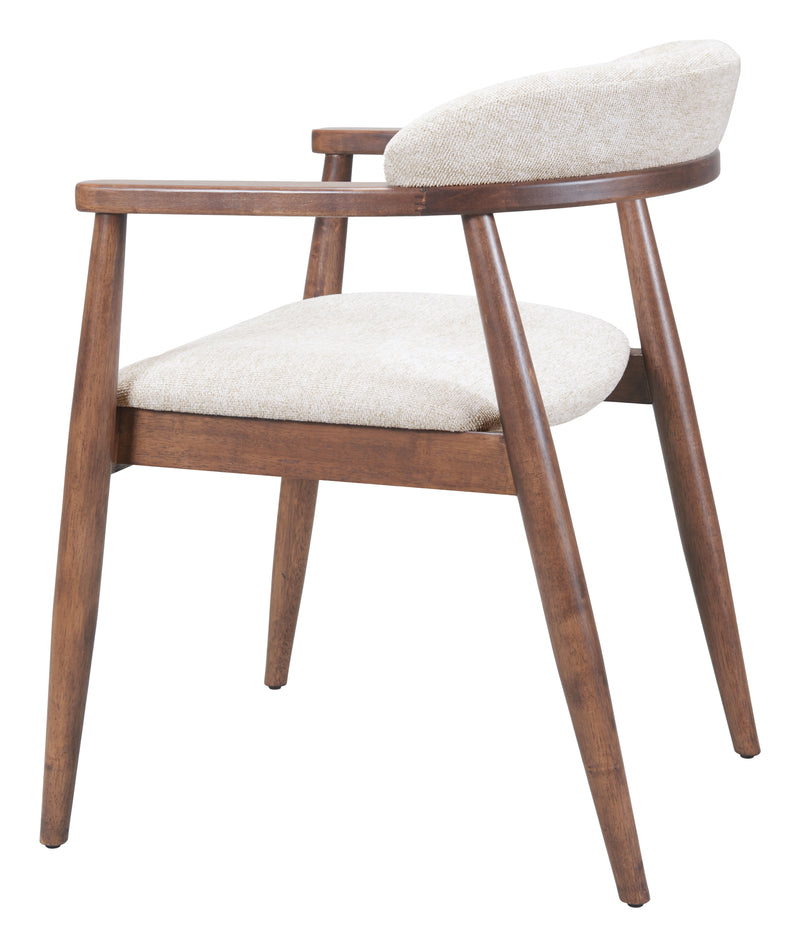 Goka Dining Chair Beige & Walnut