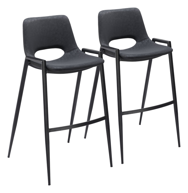 Desi Barstool (Set of 2) Black