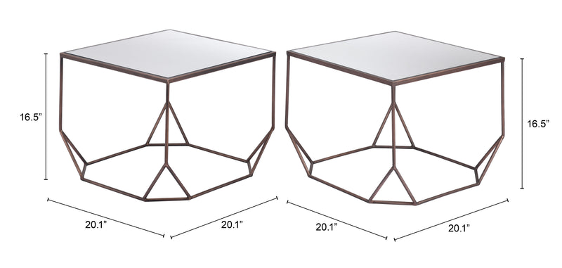 Arzon Coffee Table Set (2-Piece) Bronze