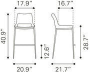 Ace Barstool (Set of 2) Dark Gray & Walnut