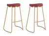 Bree Barstool (Set of 2) Burgundy & Gold