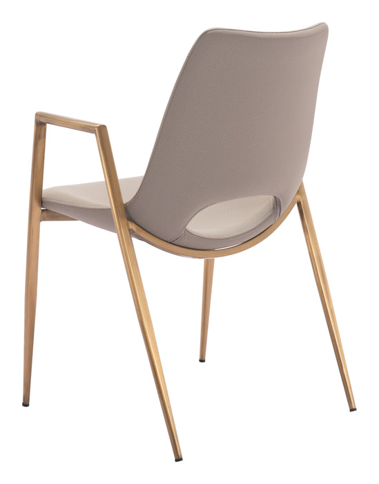 Desi Dining Chair (Set of 2) Beige & Gold