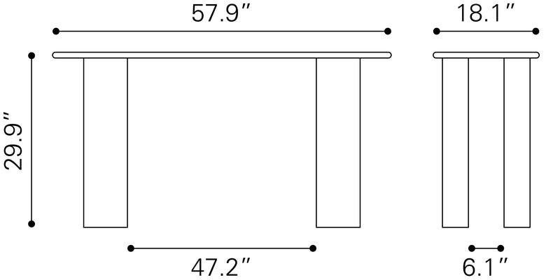 Risan Console Table Whitewashed