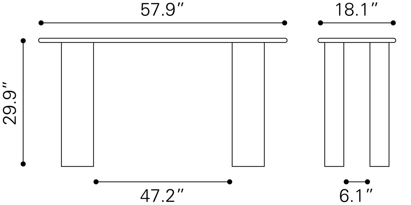 Risan Console Table Whitewashed