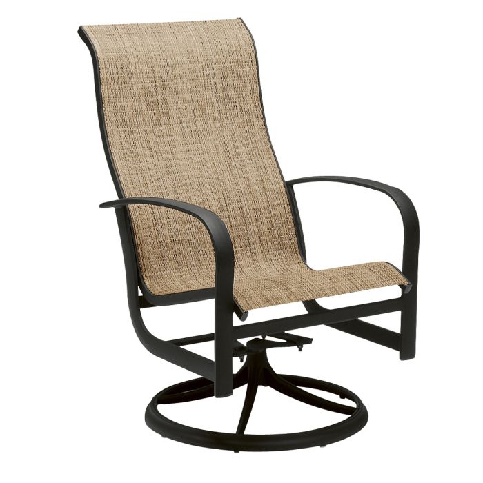 Fremont Sling High Back Swivel Rocking Dining Arm Chair Sling