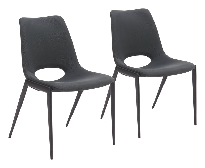 Desi Armless Dining Chair (Set of 2) Black