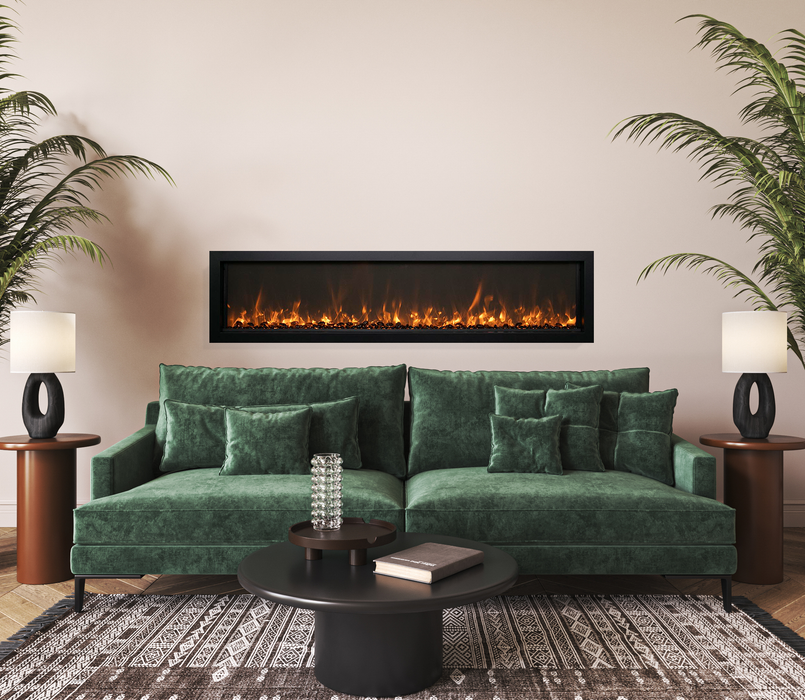 Extra Slim Indoor or Outdoor Electric Built-in only with black steel surround