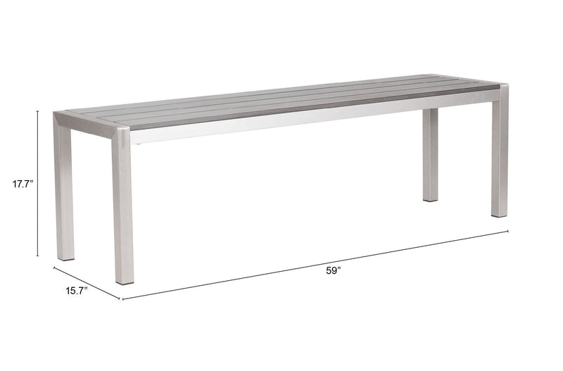 Metropolitan Double Bench Gray & Silver