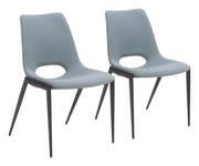 Desi Armless Dining Chair (Set of 2) Azure Gray