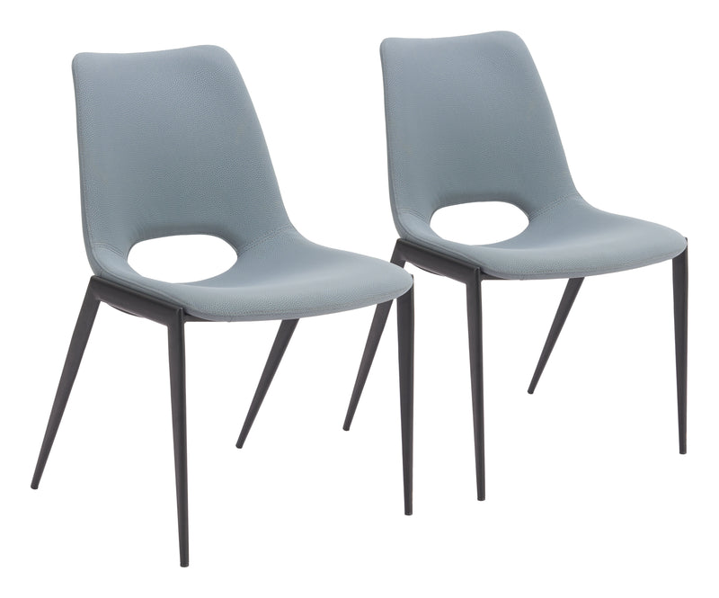 Desi Armless Dining Chair (Set of 2) Azure Gray