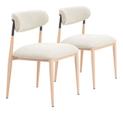 Equinox Armless Dining Chair (Set of 2) Oyster Gray & Natural