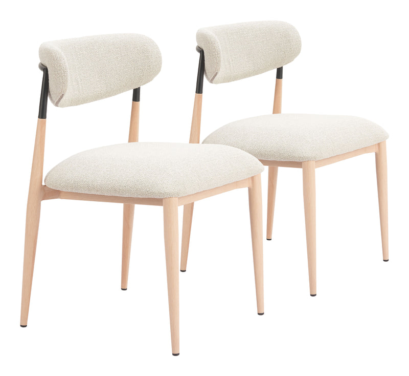 Equinox Armless Dining Chair (Set of 2) Oyster Gray & Natural