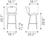 Terrence Barstool Vintage Gray