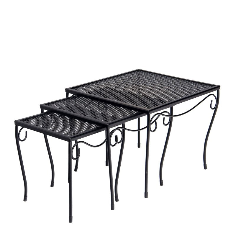 Iron Nest of Three Square Side Tables (190212, 190213, 190214) Tables