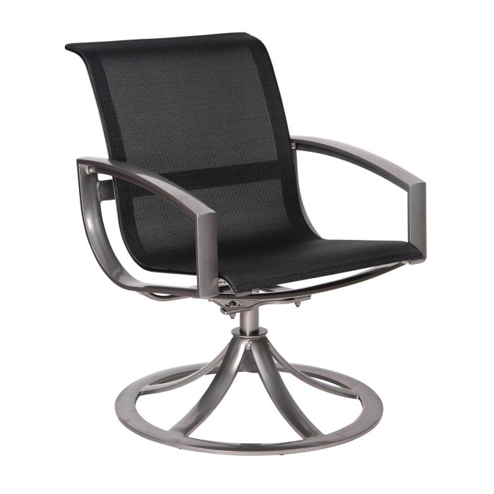 Metropolis Sling Swivel Dining Arm Chair Sling