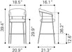 Josephine Barstool (Set of 2) Brown