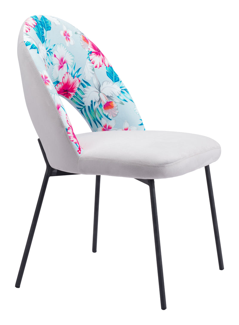 Torrey Dining Chair (Set of 2) Multicolor Print & Gray