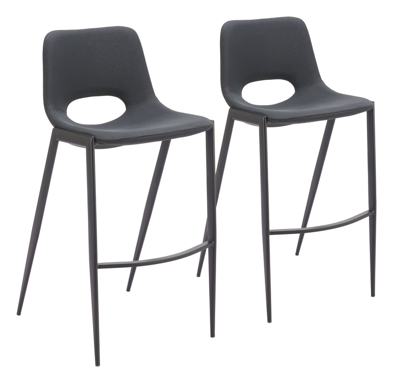 Desi Armless Barstool (Set of 2) Black