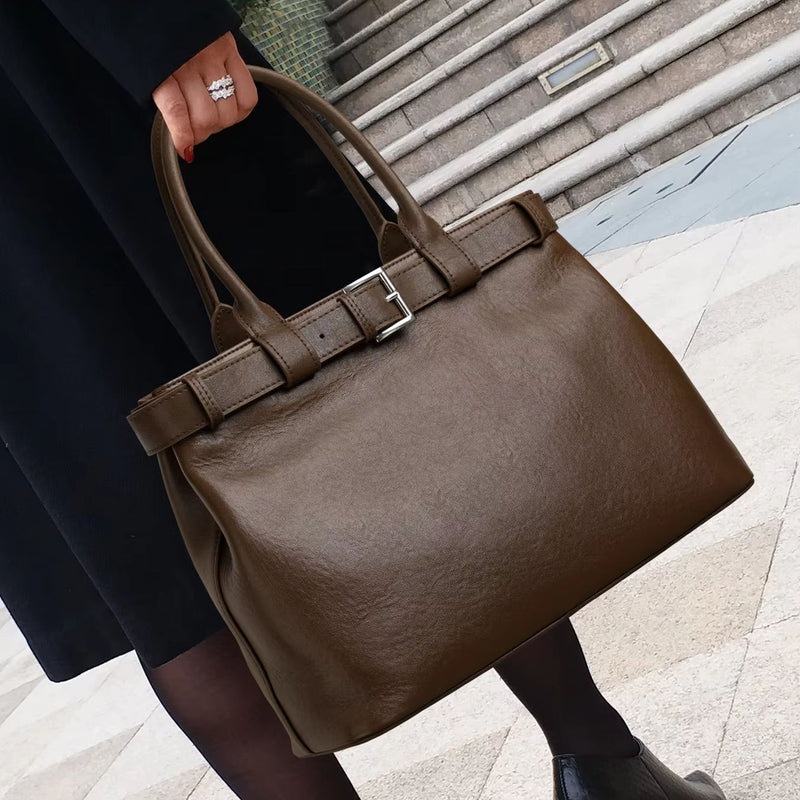 Ladies 100% Genuine Real Leather Cowhide Shoulder Bags