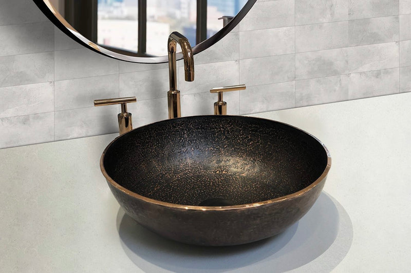 14" Small Round Vessel Terra Firma Copper Sink