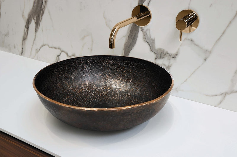 14" Small Round Vessel Terra Firma Copper Sink