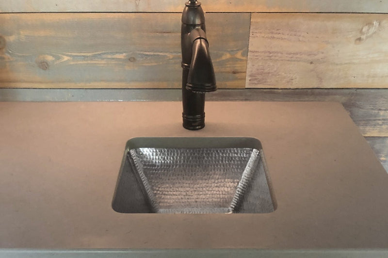 15" Square Hammered Copper Bar/Prep Sink