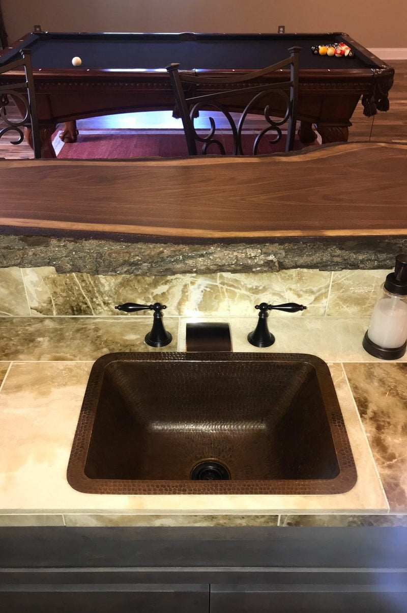 17" Rectangle Copper Bar Sink