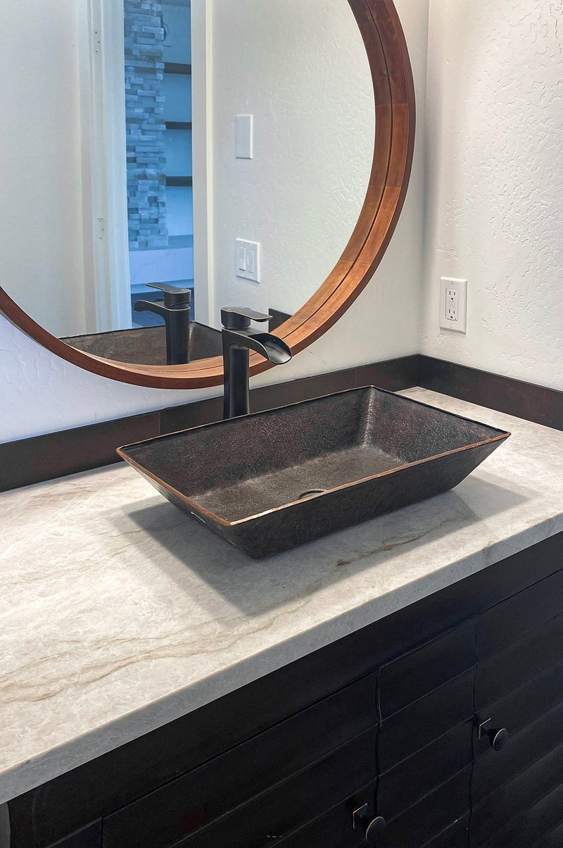 20” Rectangle Vessel Terra Firma Copper Sink