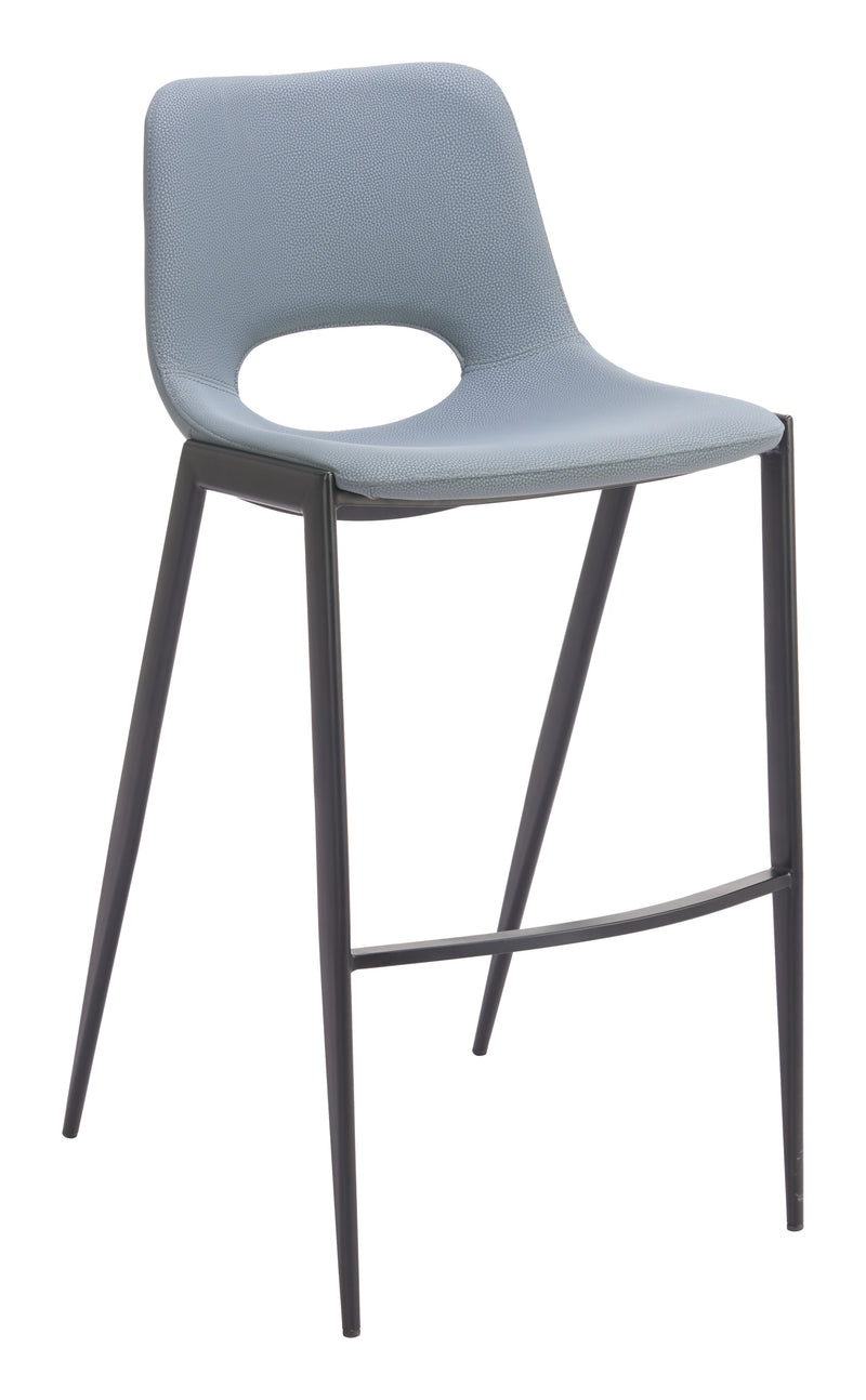Desi Armless Barstool (Set of 2) Azure Gray
