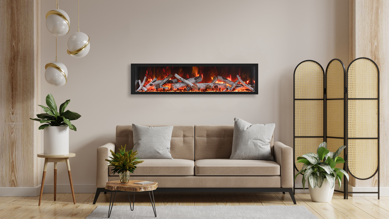 Tall Indoor or Outdoor Electric Built-in only with black steel surround