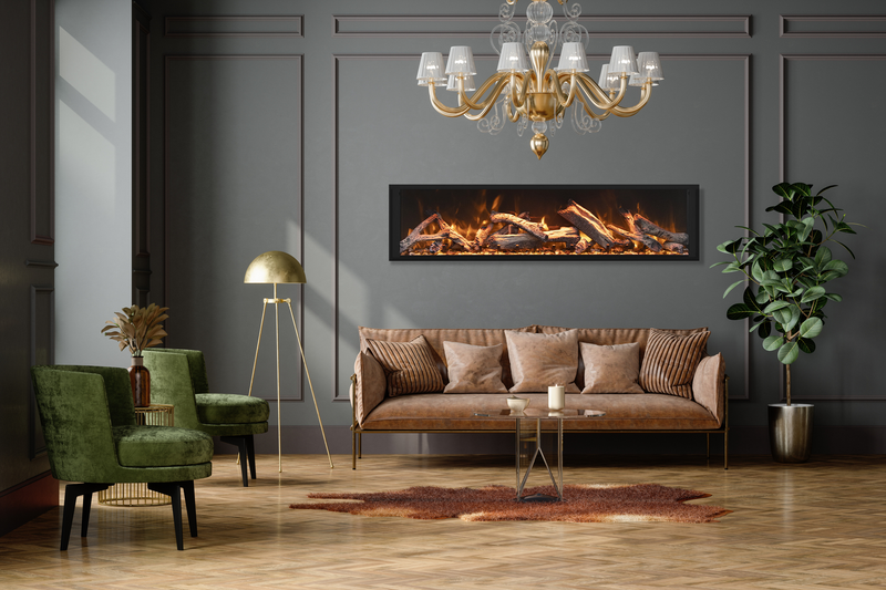 Tall Indoor or Outdoor Electric Built-in only with black steel surround