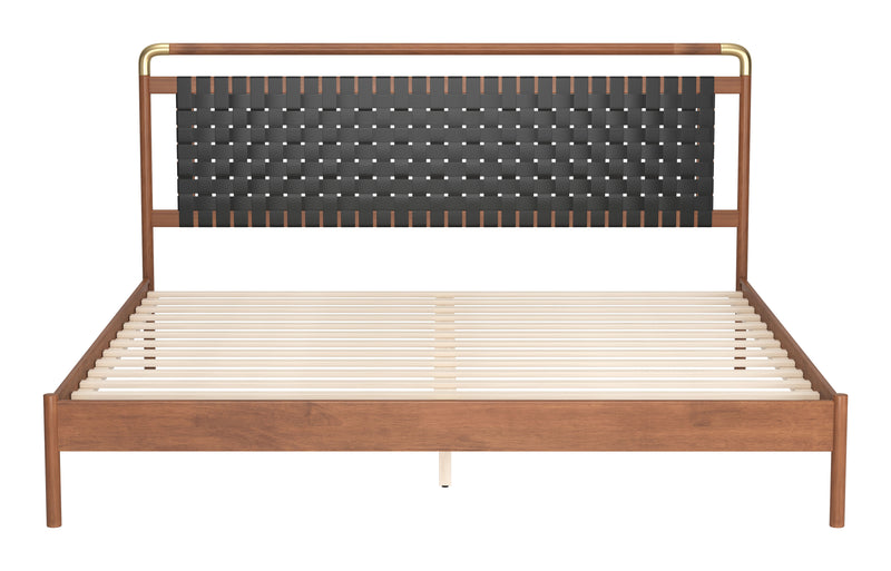 Netz King Bed Black & Walnut