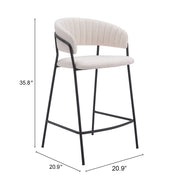 Josephine Counter Stool (Set of 2) Cream