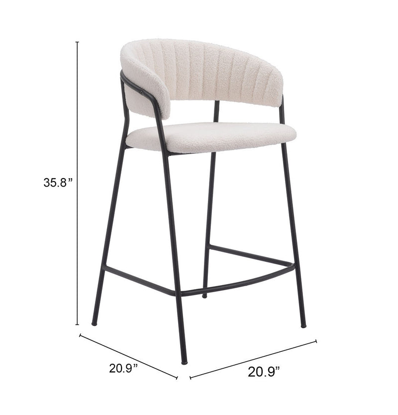 Josephine Counter Stool (Set of 2) Cream