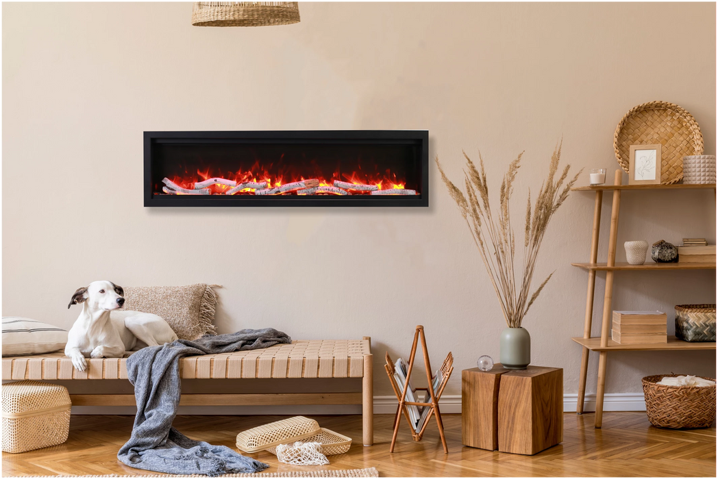 Symmetry Bespoke - 50" Indoor / Outdoor Electric Built In Fireplace featuring, WiFi Compatibilty & Bluetooth Connectivity, MultiFunction Remote, and a Selection of Media Options
