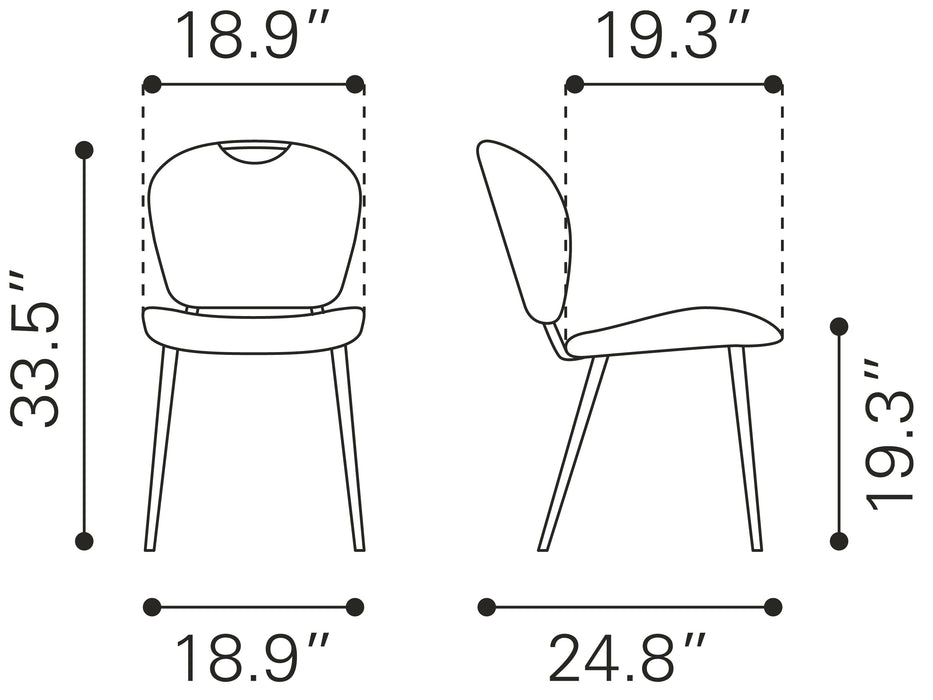 Terrence Dining Chair (Set of 2) Vintage Brown