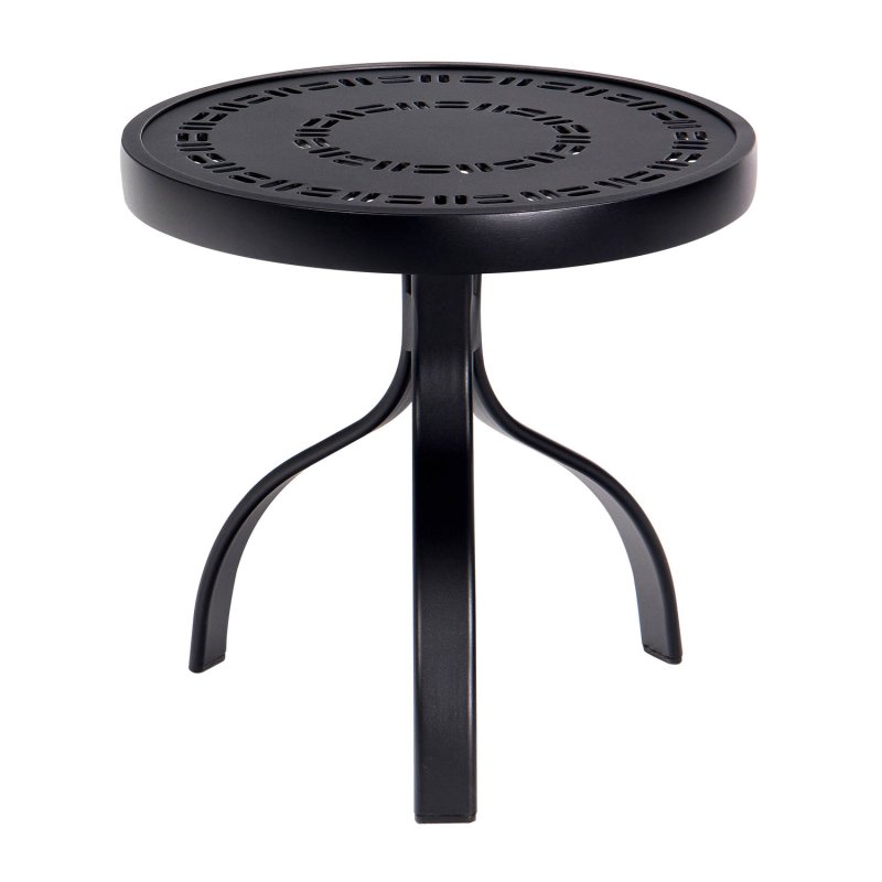 Deluxe Round Side Table Tables in Aluminum with Trellis Top