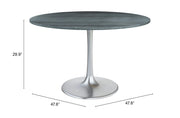 Metropolis Dining Table Gray & Silver